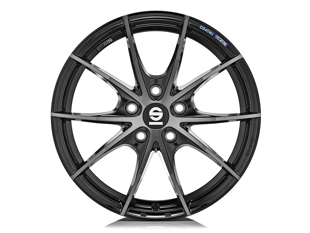 17 Inch Sparco Trofeo 5 Black Polished Alloy Wheels